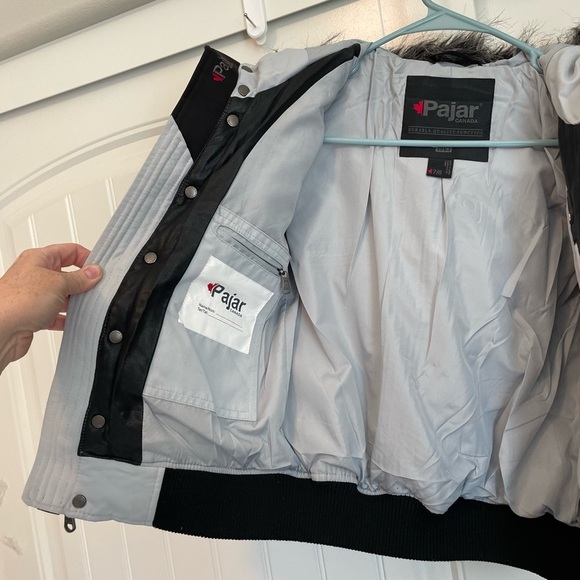 PAJAR Boy's Lucas Faux Fur Trimmed Bomber winter snow Jacket size 7/8 - Picture 6 of 11